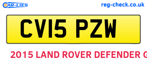 CV15PZW are the vehicle registration plates.
