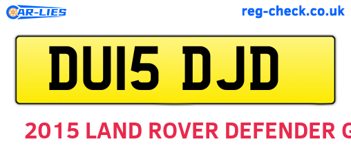 DU15DJD are the vehicle registration plates.