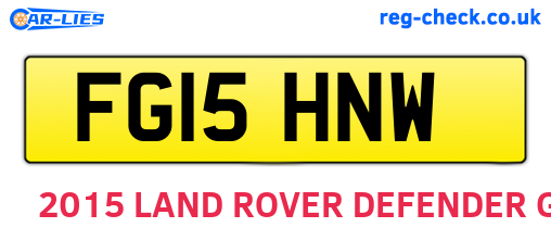 FG15HNW are the vehicle registration plates.