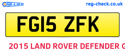 FG15ZFK are the vehicle registration plates.