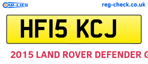 HF15KCJ are the vehicle registration plates.