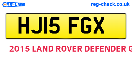 HJ15FGX are the vehicle registration plates.