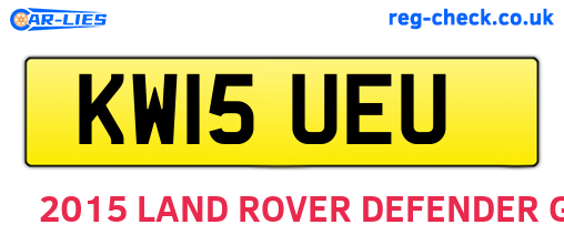 KW15UEU are the vehicle registration plates.