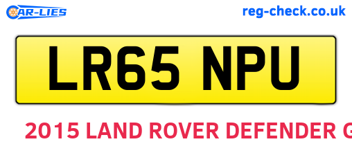 LR65NPU are the vehicle registration plates.