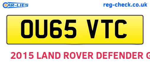 OU65VTC are the vehicle registration plates.