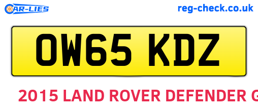 OW65KDZ are the vehicle registration plates.