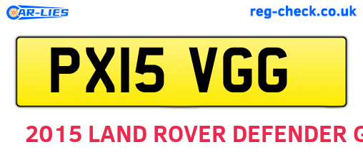 PX15VGG are the vehicle registration plates.
