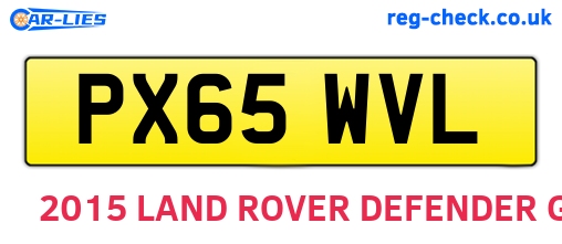 PX65WVL are the vehicle registration plates.