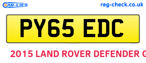 PY65EDC are the vehicle registration plates.