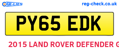 PY65EDK are the vehicle registration plates.