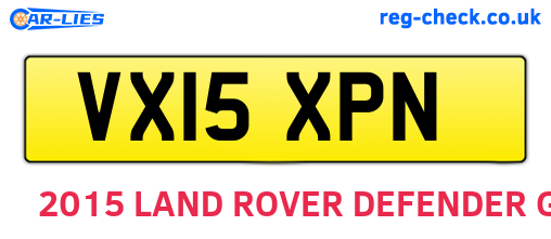 VX15XPN are the vehicle registration plates.
