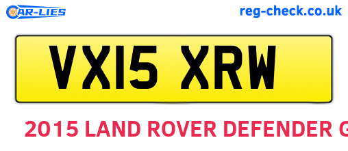 VX15XRW are the vehicle registration plates.