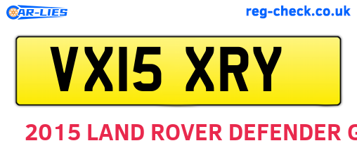 VX15XRY are the vehicle registration plates.