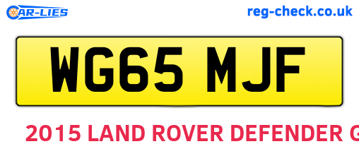 WG65MJF are the vehicle registration plates.