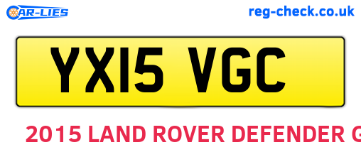 YX15VGC are the vehicle registration plates.