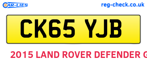 CK65YJB are the vehicle registration plates.