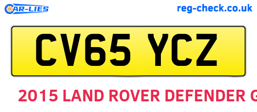 CV65YCZ are the vehicle registration plates.