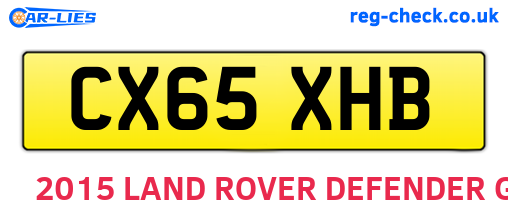 CX65XHB are the vehicle registration plates.