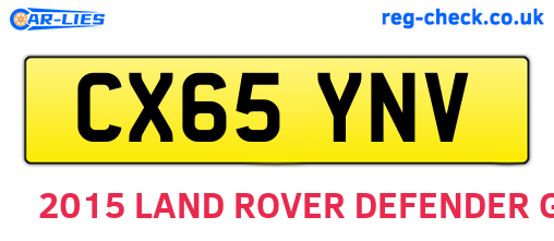 CX65YNV are the vehicle registration plates.