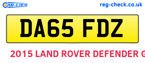 DA65FDZ are the vehicle registration plates.