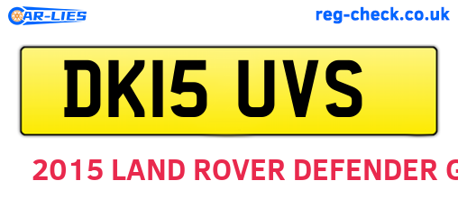 DK15UVS are the vehicle registration plates.