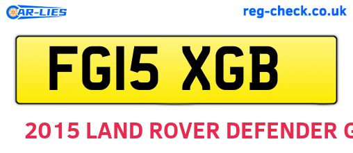 FG15XGB are the vehicle registration plates.