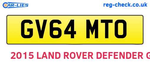 GV64MTO are the vehicle registration plates.