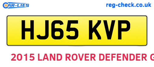 HJ65KVP are the vehicle registration plates.