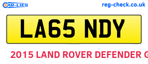 LA65NDY are the vehicle registration plates.