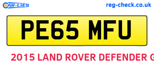 PE65MFU are the vehicle registration plates.