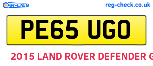 PE65UGO are the vehicle registration plates.