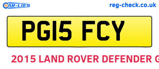 PG15FCY are the vehicle registration plates.