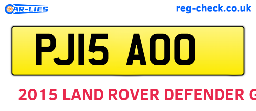 PJ15AOO are the vehicle registration plates.