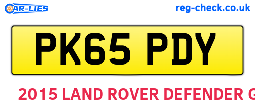 PK65PDY are the vehicle registration plates.