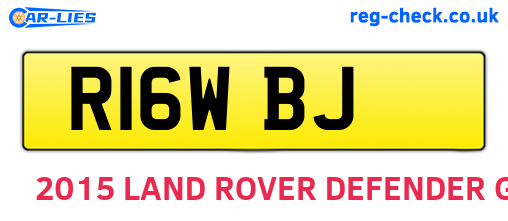 R16WBJ are the vehicle registration plates.
