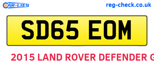 SD65EOM are the vehicle registration plates.