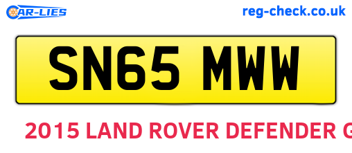 SN65MWW are the vehicle registration plates.
