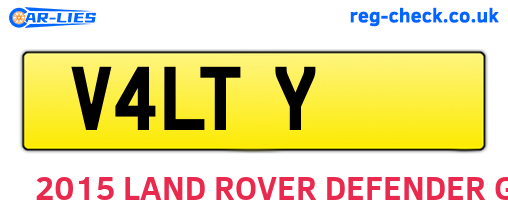V4LTY are the vehicle registration plates.