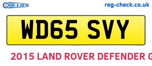 WD65SVY are the vehicle registration plates.