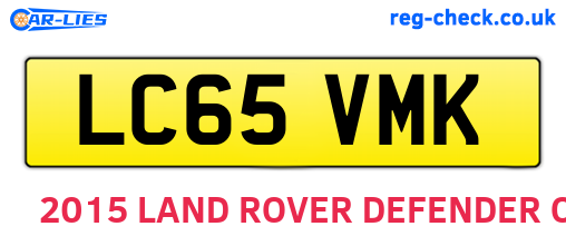LC65VMK are the vehicle registration plates.