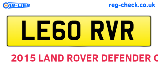 LE60RVR are the vehicle registration plates.