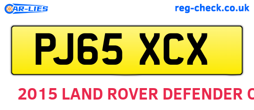PJ65XCX are the vehicle registration plates.