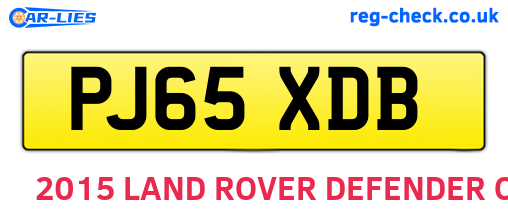PJ65XDB are the vehicle registration plates.