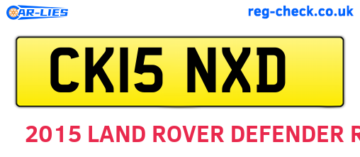 CK15NXD are the vehicle registration plates.