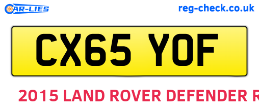 CX65YOF are the vehicle registration plates.