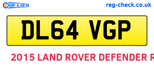 DL64VGP are the vehicle registration plates.
