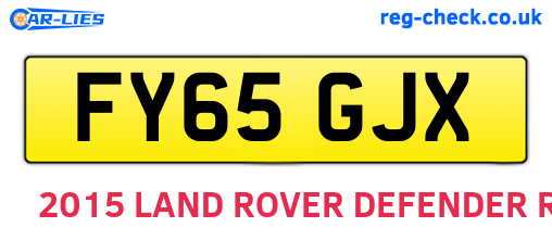FY65GJX are the vehicle registration plates.