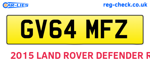 GV64MFZ are the vehicle registration plates.