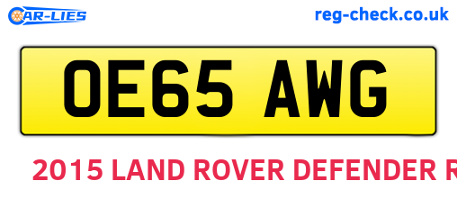 OE65AWG are the vehicle registration plates.