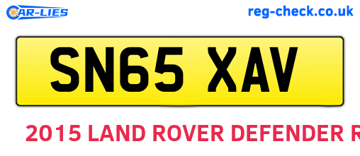 SN65XAV are the vehicle registration plates.